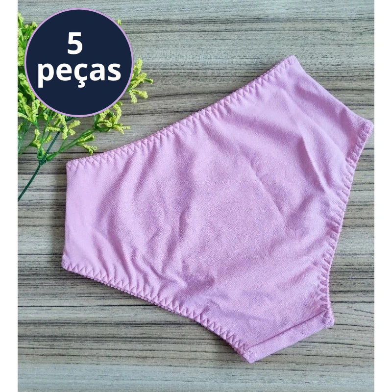 Kit 5 Calcinha De Algodão Pala Larga Confortável