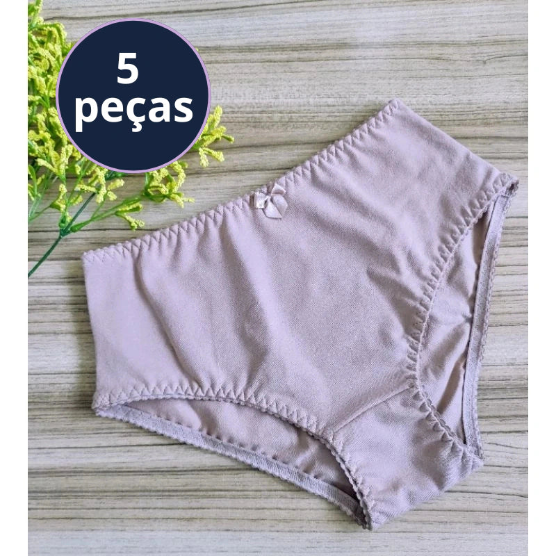 Kit 5 Calcinha De Algodão Pala Larga Confortável