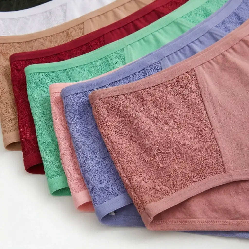 Kit Calcinhas Plus Size Algodão Cintura Alta Cós Alto