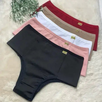 KIT 5 calcinha algodão cintura alta