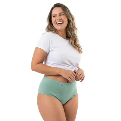 KIT 5 calcinha algodão cintura alta
