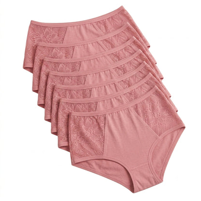 Kit Calcinhas Plus Size Algodão Cintura Alta Cós Alto